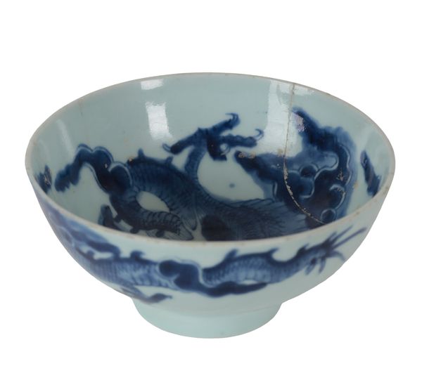 A CHINESE BLUE AND WHITE BOWL