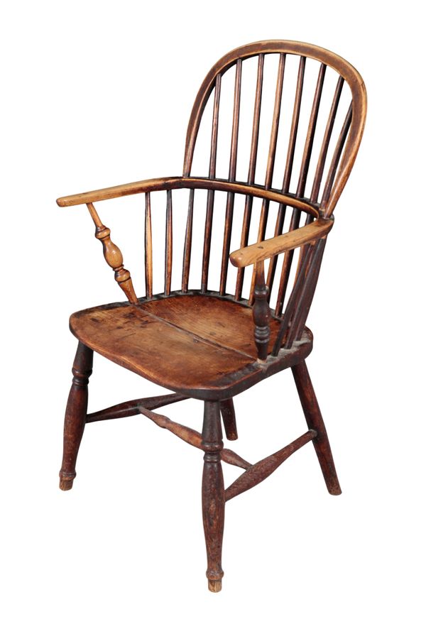 AN ASH LINCOLNSHIRE TYPE WINDSOR CHAIR