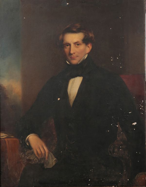 A LARGE 19TH CENTURY PORTRAIT OF A GENTLEMAN