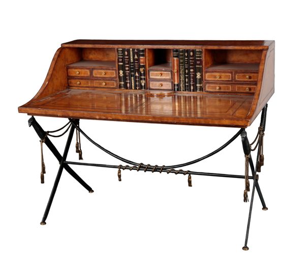 MAITLAND-SMITH: A LEATHER COVERED AND METAL 'CAMPAIGN DESK'