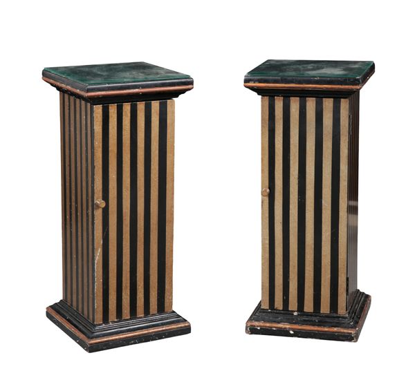 A PAIR OF BEDSIDE CUPBOARDS OF ART DECO DESIGN