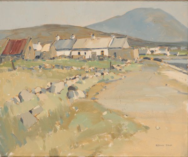 *DESMOND TURNER (1923-2011) 'Cottages in a West of Ireland landscape'