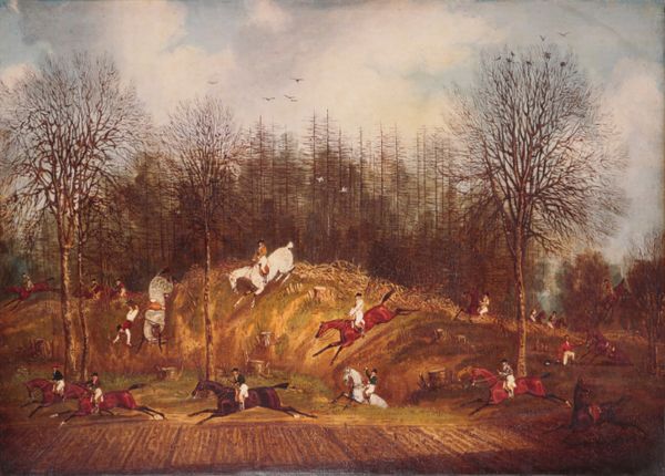 FIDELIS: A REPRODUCTION AFTER  JAMES POLLARD (1797-1867) - 'THE GREAT ST. ALBAN'S STEEPLECHASE'