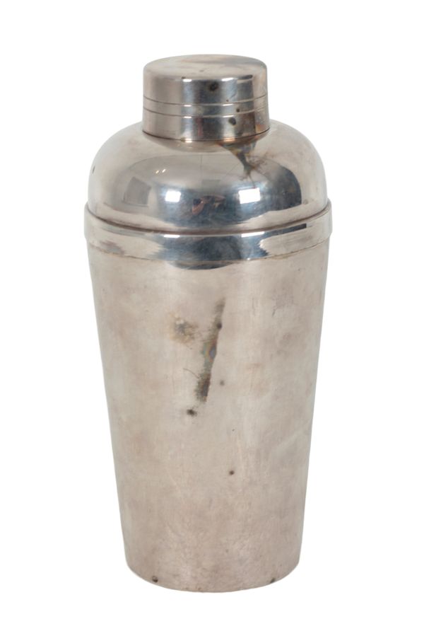 A GERMAN SILVER PLATED COCKTAIL SHAKER