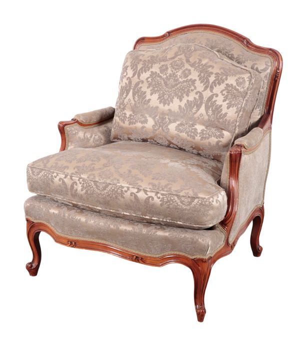 A MAHOGANY FAUTEUIL OF FRENCH DESIGN