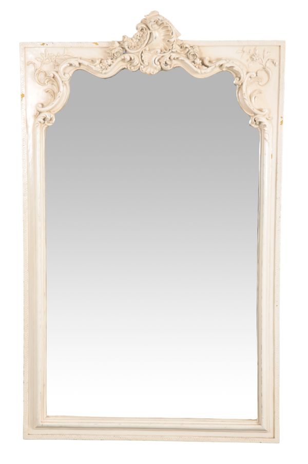 A CREAM-PAINTED MIRROR OF 18TH CENTURY DESIGN