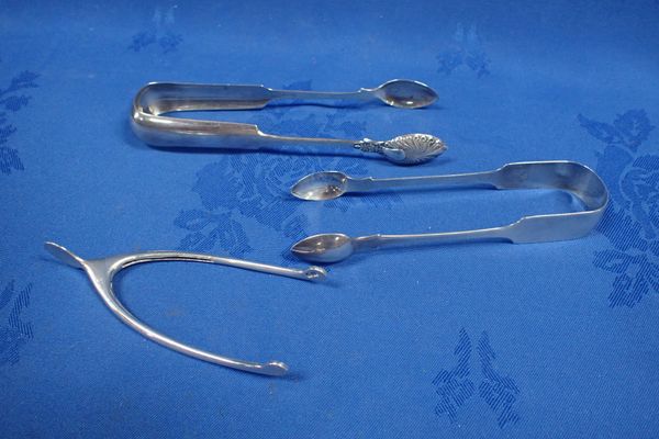 A PAIR OF WILLIAM IV SUGAR TONGS