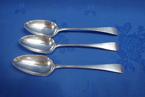 THREE GEORGIAN SILVER TABLE SPOONS