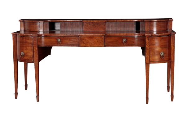 A GEORGE III FIGURED MAHOGANY SIDEBOARD