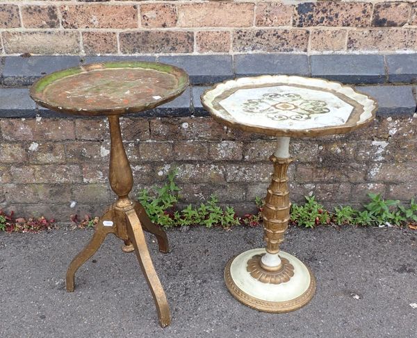 TWO ITALIAN GILTWOOD OCCASIONAL TABLES