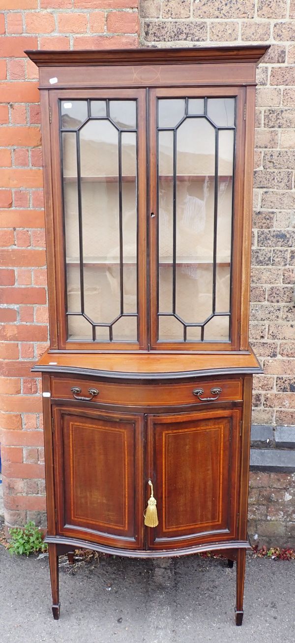 AN EDWARDIAN MAHOGANY DISPLAY CABINET