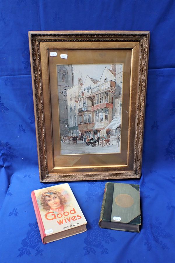 AN ERNEST GEORGE WATERCOLOUR PRINT IN A GILT FRAME