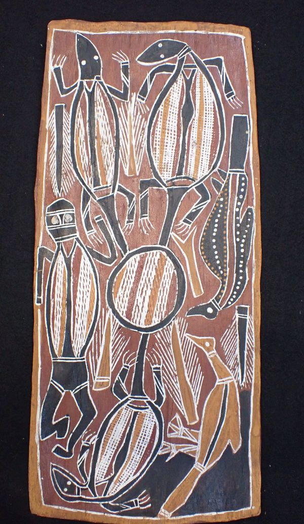 AN ABORIGINAL BARK PAINTING