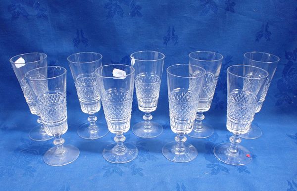 NINE CUT GLASS CHAMPAGNE FLUTES