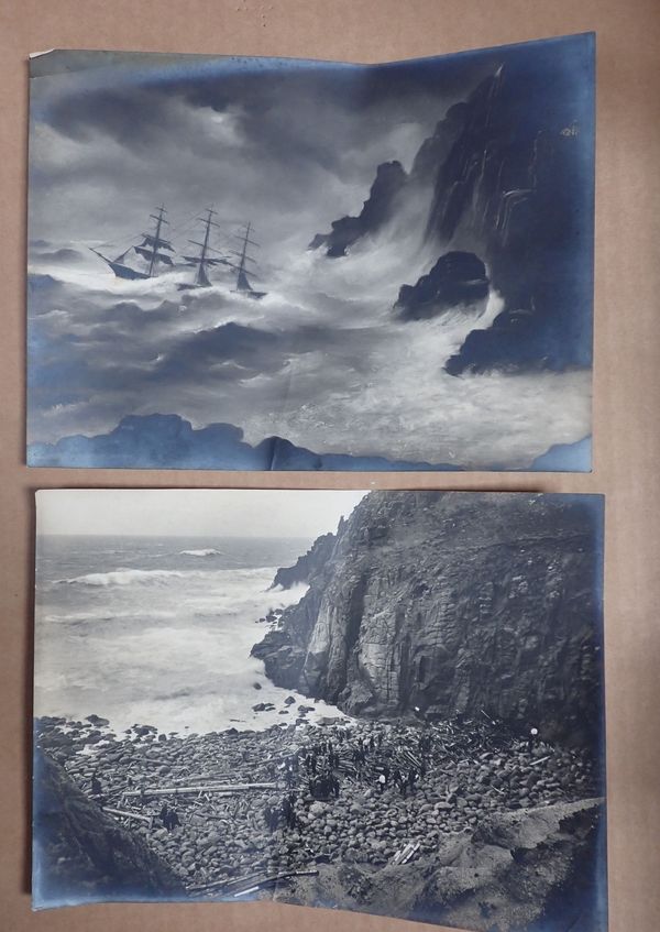 TWO PHOTOGRAPHS BY GIBSON & SONS SHOWING THE WRECK OF THE KHYBER