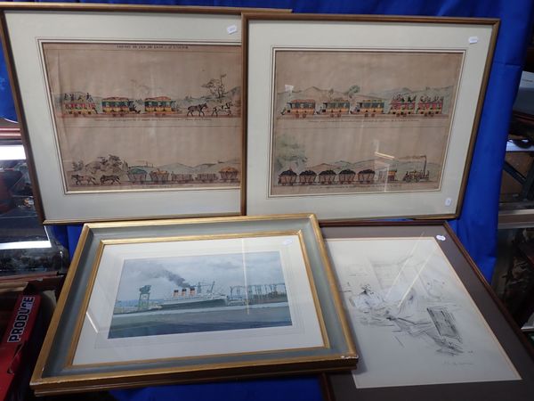 A PAIR OF EARLY 19th CENTURY FRENCH RAILWAY PRINTS