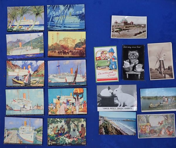 22 KENNETH SHOESMITH PROMOTIONAL POSTCARDS FOR ROYAL MAIL LINES