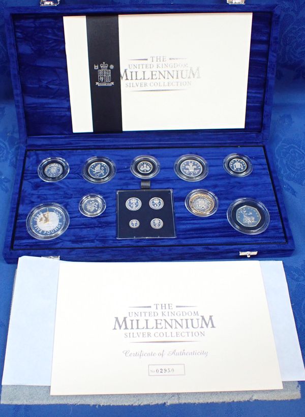 THE ROYAL MINT:  THE UNITED KINGDOM MILLENNIUM SILVER COLLECTION COIN SET