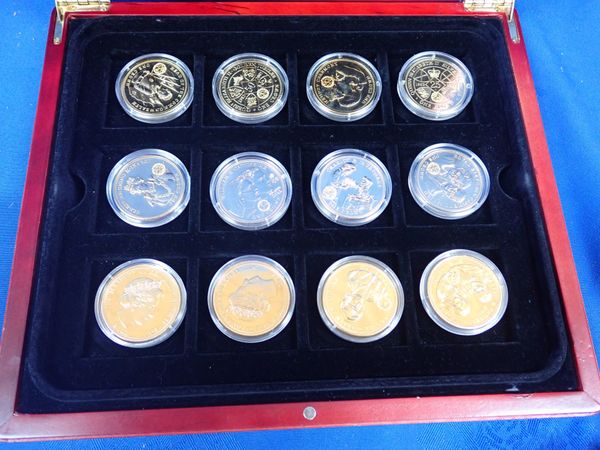 A 2011 QUEEN ELIZABETH II GOLDEN JUBILEE GOLD PLATED CROWN SET