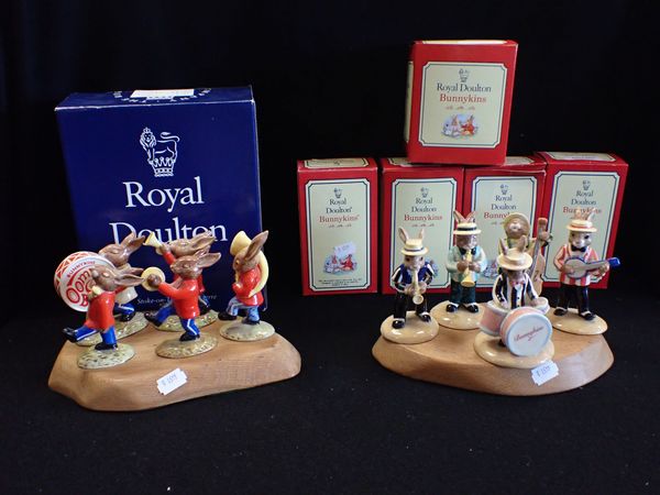 ROYAL DOULTON BUNNYKINS 'JAZZ BAND' AND 'OOMPAH BAND' FIGURINES