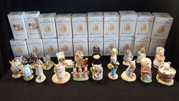 A COLLECTION OF ROYAL ALBERT AND BESWICK BEATRIX POTTER FIGURINES