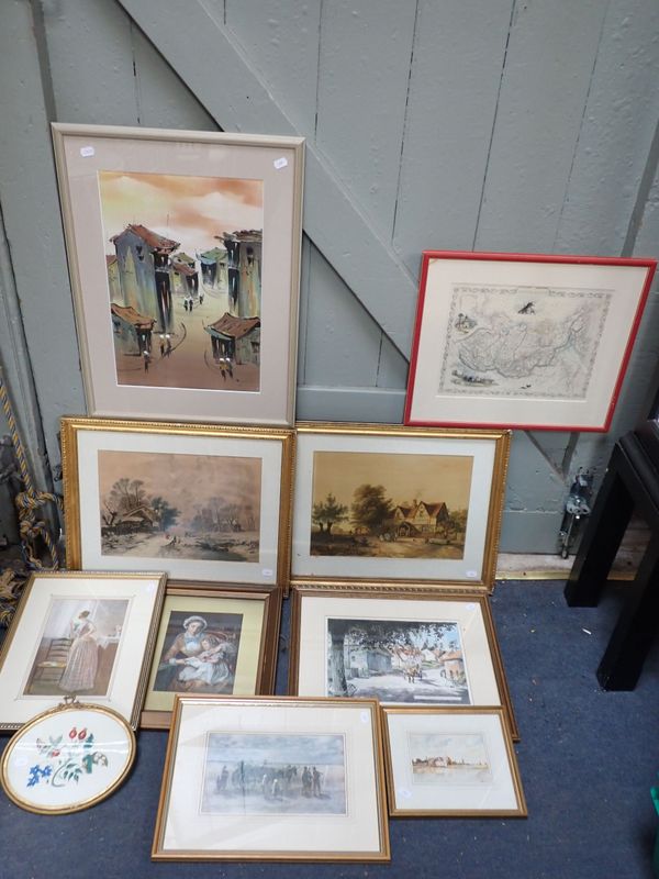 A COLLECTION OF FRAMED PAINTINGS AND PRINTS