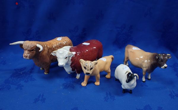 THREE BESWICK COWS AND SIMILAR