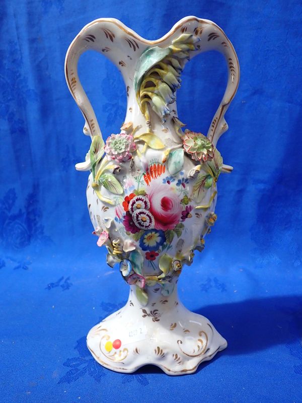 A 19th CENTURY DRESDEN TYPE VASE