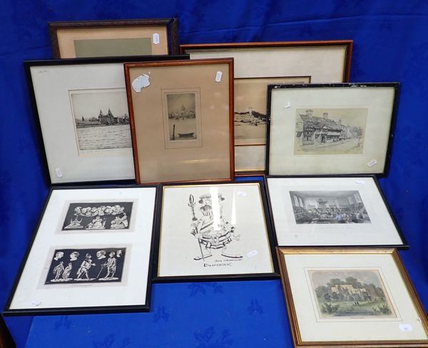 (unsold, add to line 13) A SMALL GROUP OF ETCHINGS AND DRAWINGS