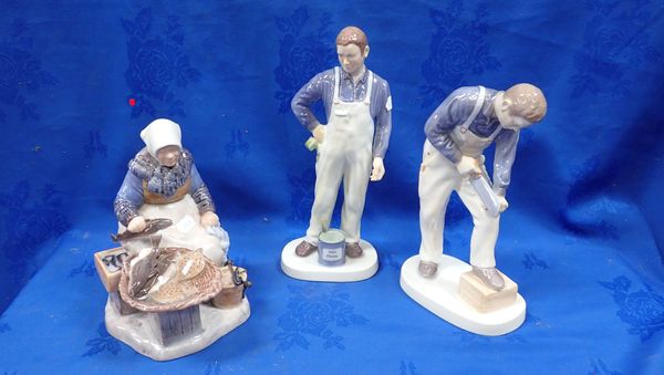 THREE COPENHAGEN PORCELAIN FIGURES