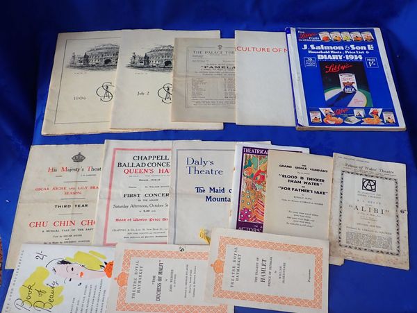 A COLLECTION OF THEATRE PROGRAMMES