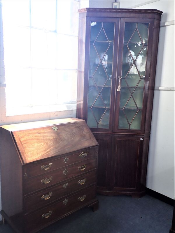 A GEORGE III MAHOGANY BUREAU