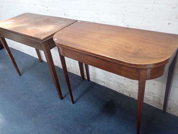 A GEORGE III MAHOGANY CARD TABLE