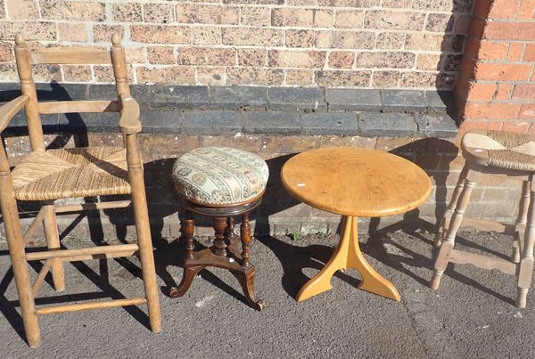 A MODERN OAK AND BURR-OAK OCCASIONAL TABLE