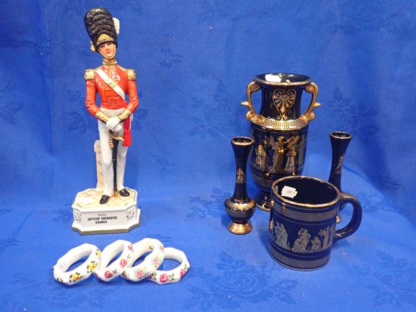 A PORCELAIN FIGURE OF A GRENADIER GUARDS OFFICER