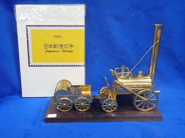 A POLISHED BRASS MODEL OF STEPHENSON'S ROCKET