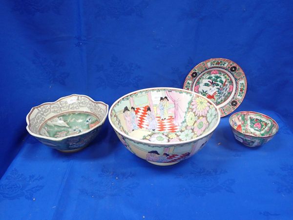 FOUR CANTON STYLE CHINESE WARES