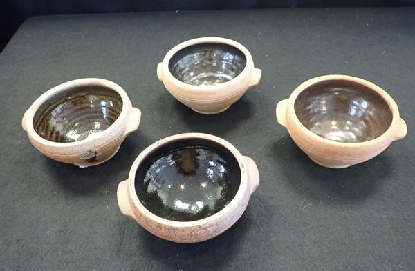 FOUR LEACH POTTERY SOUP BOWLS