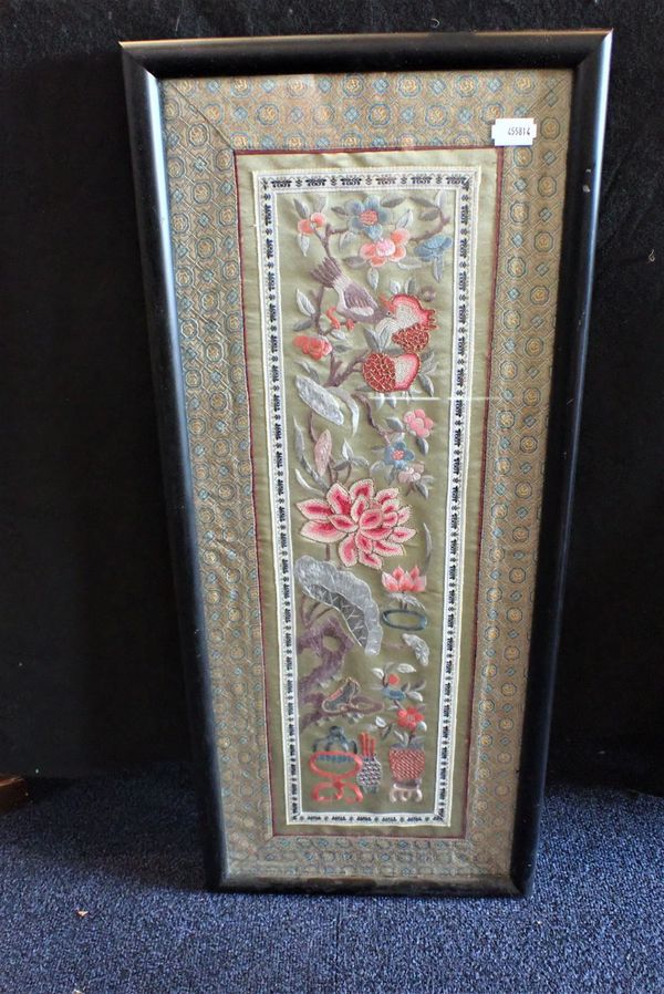 AN EMBROIDERED CHINESE PANEL