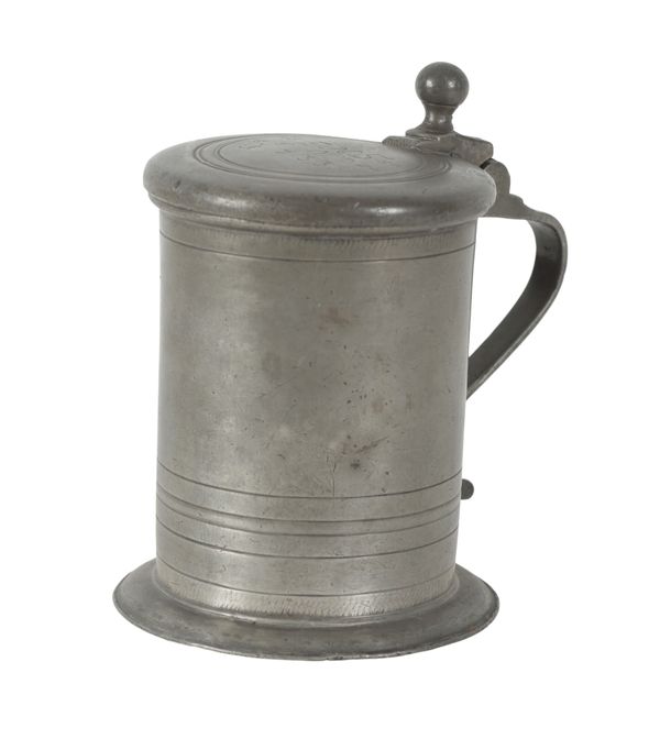 AN ENGLISH PEWTER TANKARD