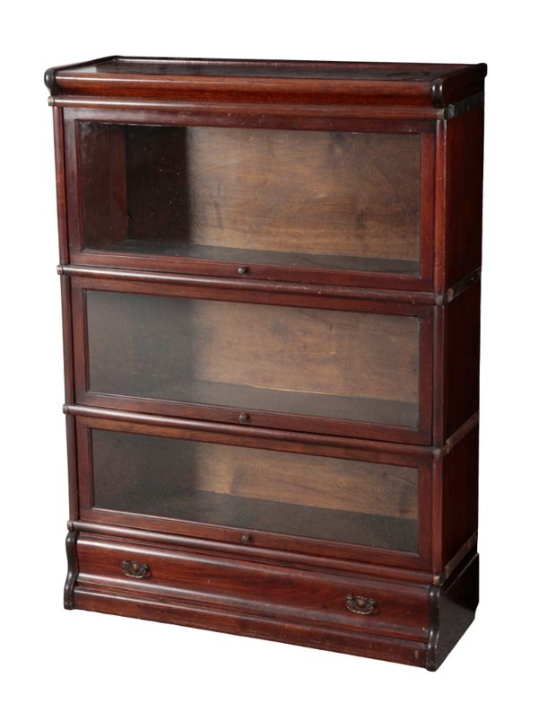 A MAHOGANY AND GLAZED GLOBE WERNICKE BOOKCASE