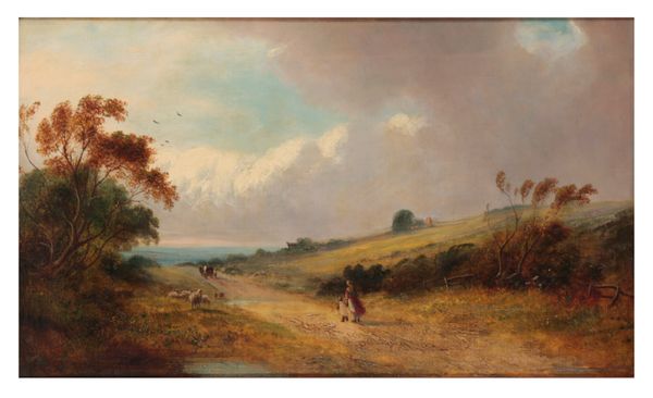 AMERICAN SCHOOL 19TH CENTURY, FIGURES ON A PATH