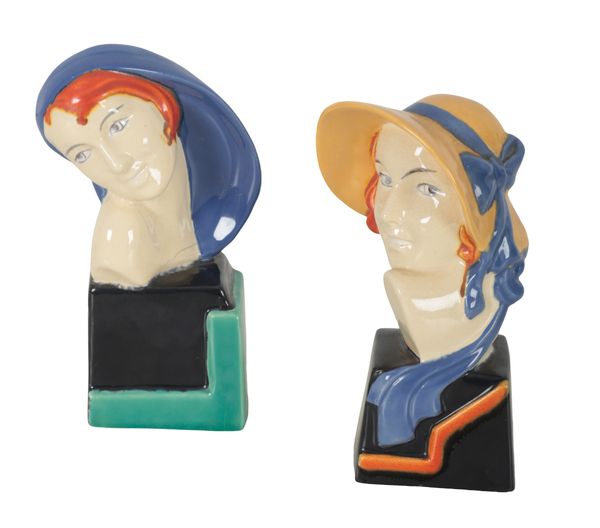 TWO ART DECO BUSTS BY ELLY STROBACH