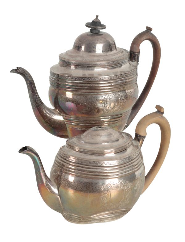 A GEORGE III SILVER COFFEE POT BY CRISPIN FULLER