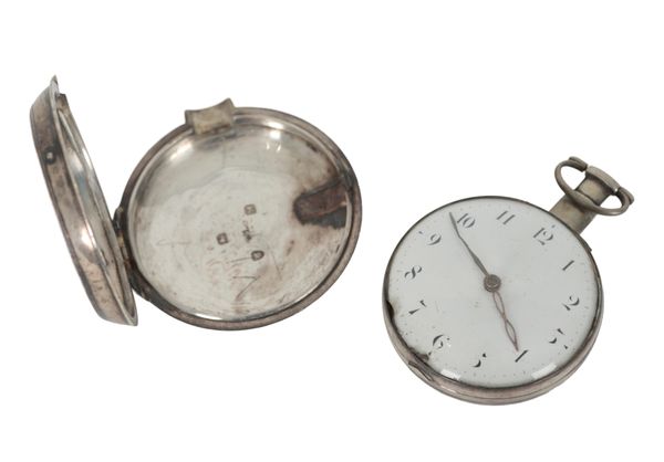A SILVER CASED POCKET WATCH