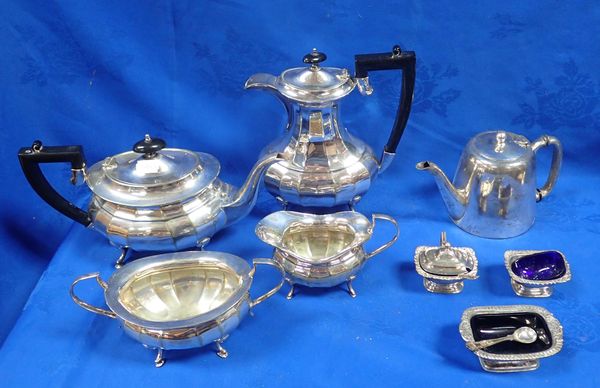 A SILVER PLATED TEA SERVICE