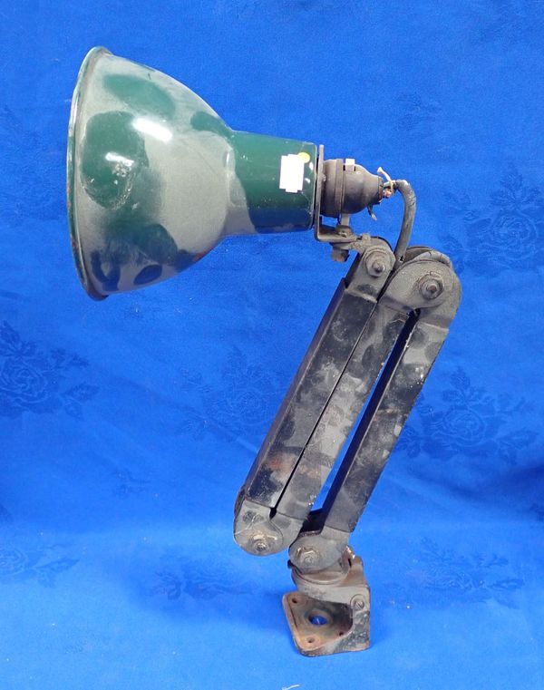 A 1950s INDUSTRIAL WORK LAMP