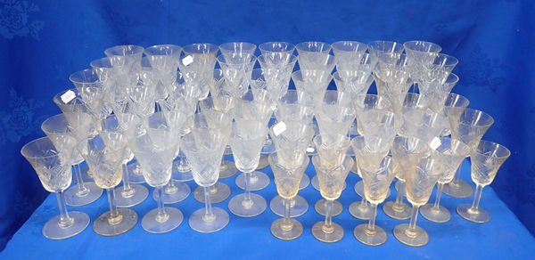 A LARGE COLLECTION OF CUT CRYSTAL TABLE GLASSES