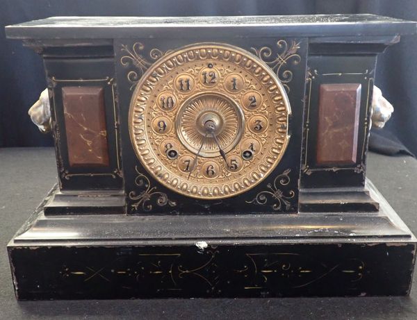 AN AMERICAN ANSONIA STRIKING MANTEL CLOCK