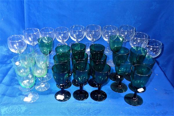 A  SET OF BRISTOL GREEN GLASSES